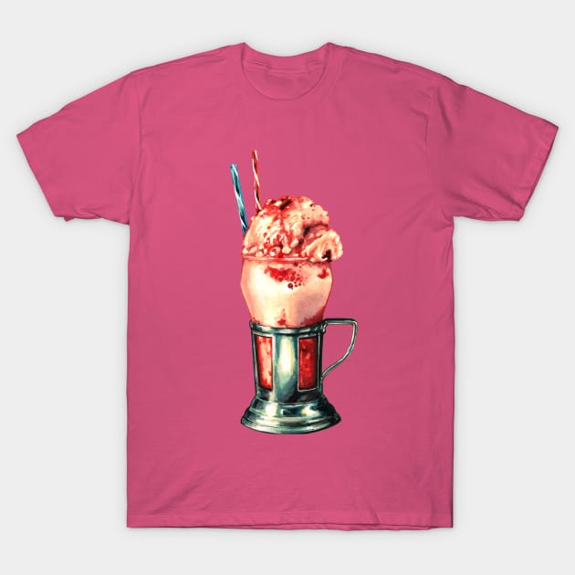 Strawberry Milkshake T-Shirt by KellyGilleran